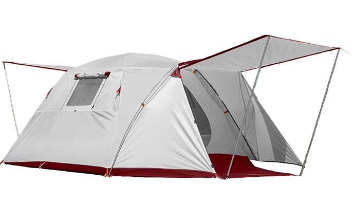 Campingzelt für 4 Personen mit einem Zimmer und einem Wohnbereich